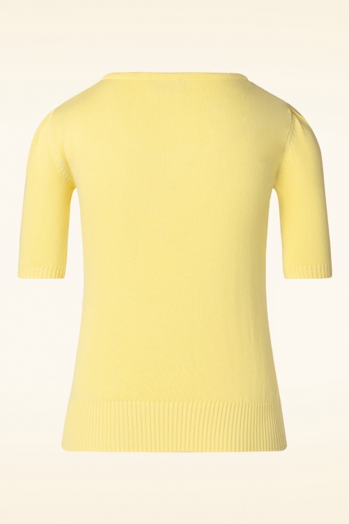 Topvintage Boutique Collection - Bella Short Sleeve Pullover en Jaune Clair 3