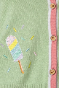 Banned Retro - Ice Cream Cardigan in Green and Pink 3