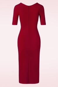 Vintage Chic for Topvintage - Selene Pencil Dress in Deep Red 3