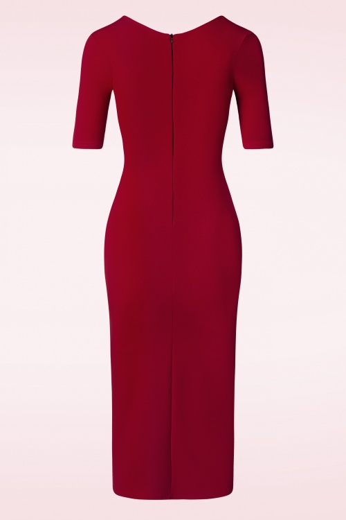 Vintage Chic for Topvintage - Selene Pencil Dress en Rouge Profond 3