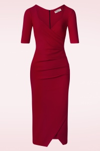 Vintage Chic for Topvintage - Selene Pencil Dress in Deep Red