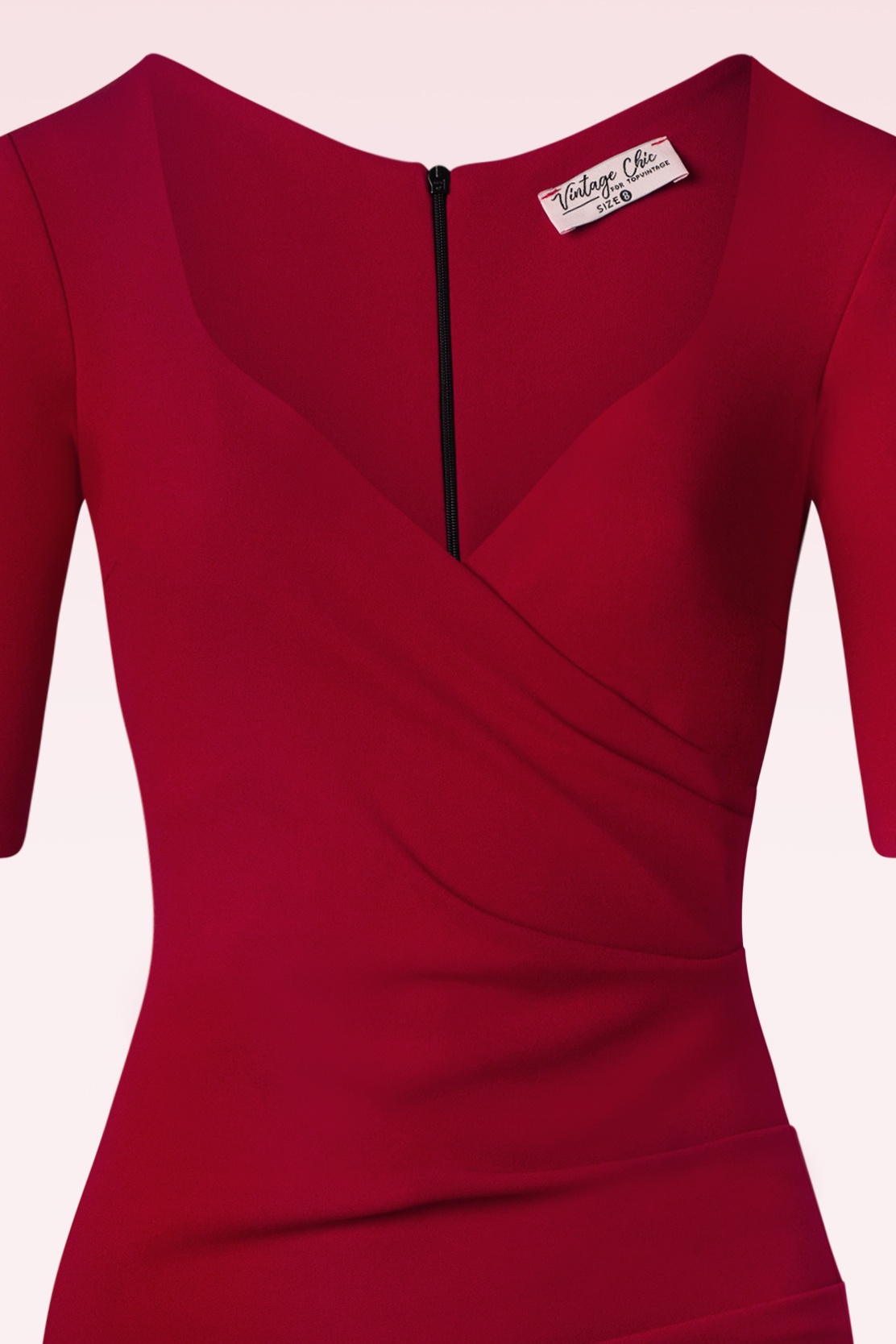 Vintage Chic for Topvintage - Selene Pencil Dress en Rouge Profond 2