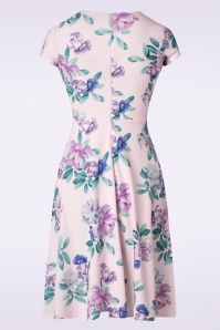 Vintage Chic for Topvintage - Fiona Floral Swing Dress in Pink and Purple 2