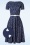 Vintage Chic for Topvintage - Hilly Hearts Swing Dress en Bleu Marine