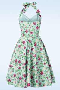 Topvintage Boutique Collection - Topvintage exclusive ~ Bettie Flower Swing Dress in Light Blue 4