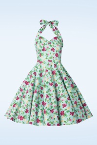 Topvintage Boutique Collection - Topvintage exklusiv ~ Bettie Flower Swing Kleid in Hellblau 2