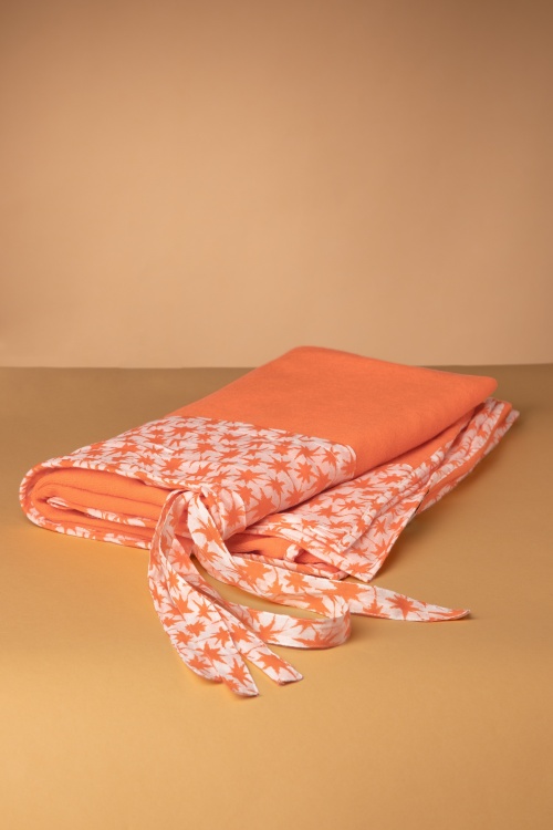 Surkana - Palms opvouwbare strandhanddoek in oranje 2