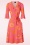 K-Design - Fay Flower Midi Dress in Pink and Orange