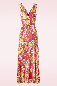 Vintage Chic for Topvintage - Grecian Groovy Flower Maxi Kleid in Multi 2