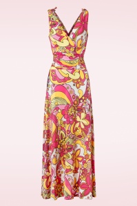 Vintage Chic for Topvintage - Grecian Groovy Flower Maxi Kleid in Multi