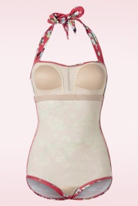Esther Williams - Blossom One Piece halter badpak in rood 3