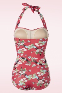 Esther Williams - Blossom One Piece halter badpak in rood 2