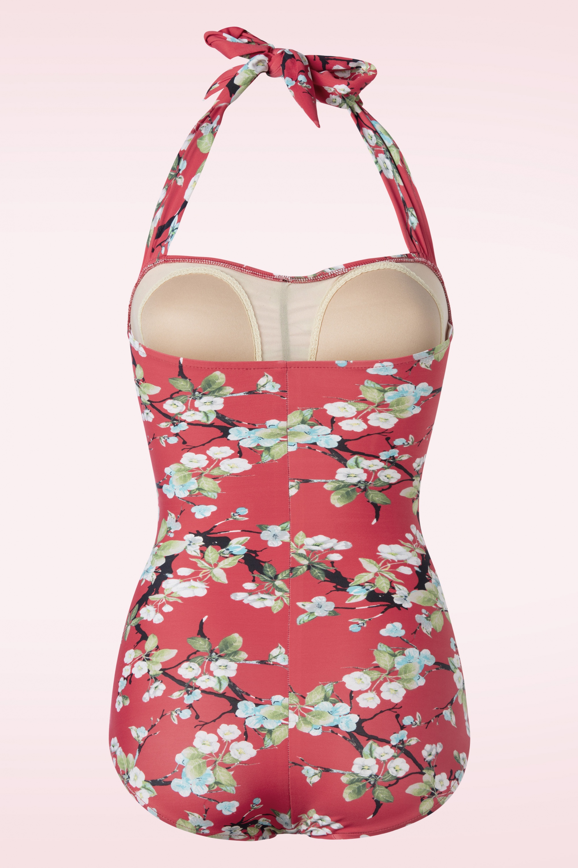 Esther Williams - Blossom One Piece halter badpak in rood 2