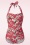 Esther Williams - Blossom One Piece Neckholder Badeanzug in Rot