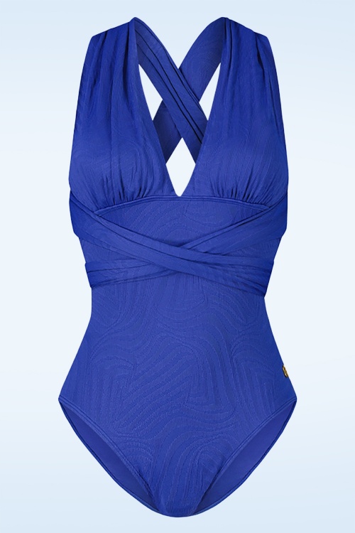 TC Beach - Multiway Swimsuit en Vagues Bleues 2
