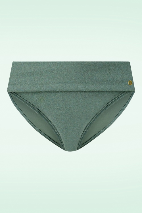 TC Beach - Flipover Bikini Bottom in Green Sparkle