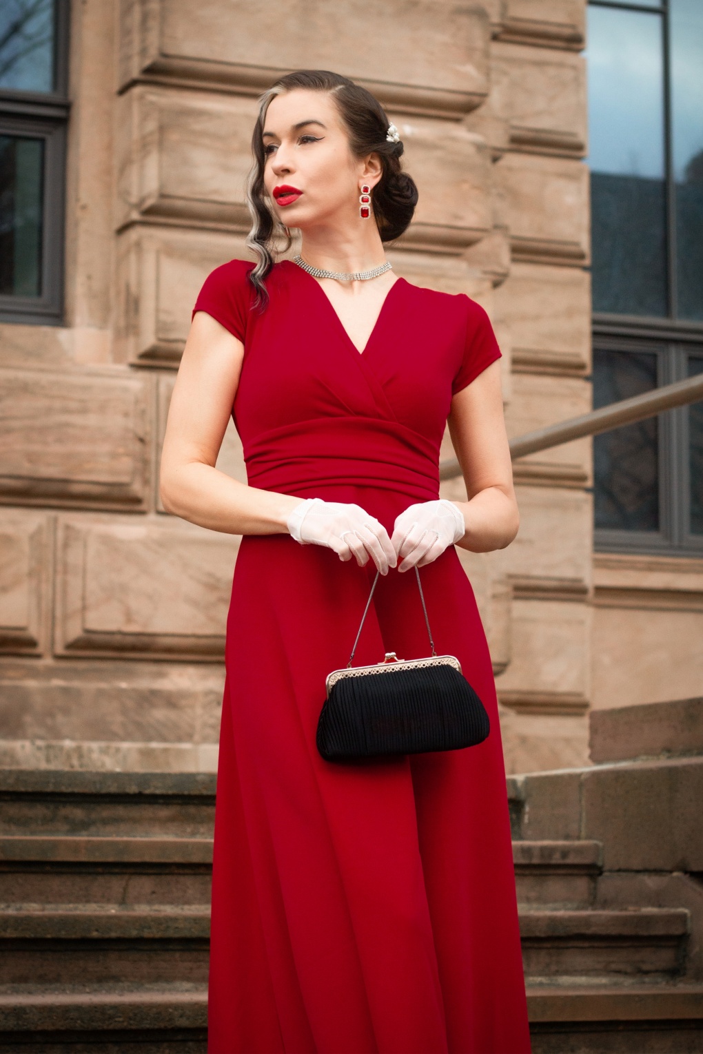 Savant Cadeau Afgekeurd Vintage Chic for Topvintage | 50s Rinda Maxi Dress in Lipstick Red