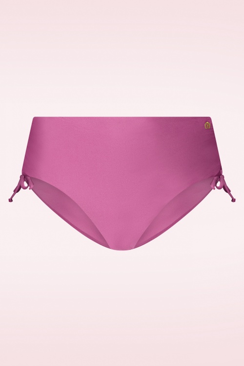 TC Beach - High Waist Bikini Bottom en Rose d'Été