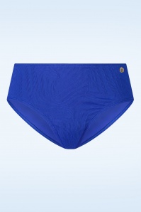 TC Beach - Mid Waist Bikini Bottom en Vagues Bleues