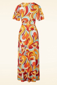 Vintage Chic for Topvintage - 70s Helene Cross Over Maxi Dress in Multi 5