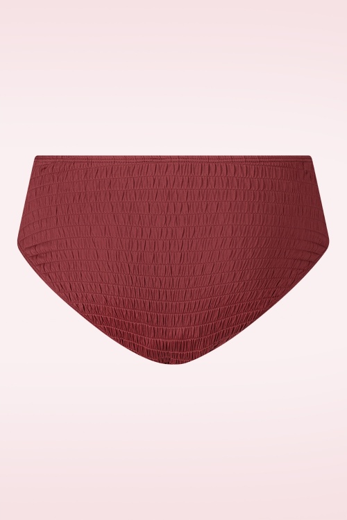 TC Beach - Mid Waist Bikini Bottom in Dark Rouge 2