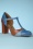 La Veintinueve - Magnolia Leather T-Strap Pumps in Blue and Brown 4