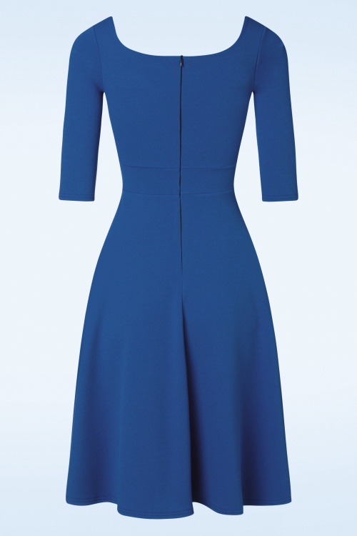 Vintage Chic for Topvintage - Tally Swing Dress Années 50 en Bleu Roi 2