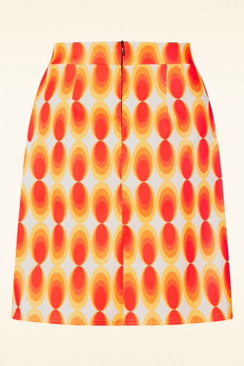 Vintage Chic for Topvintage - Bobby Retro Skirt en Orange et Blanc 2