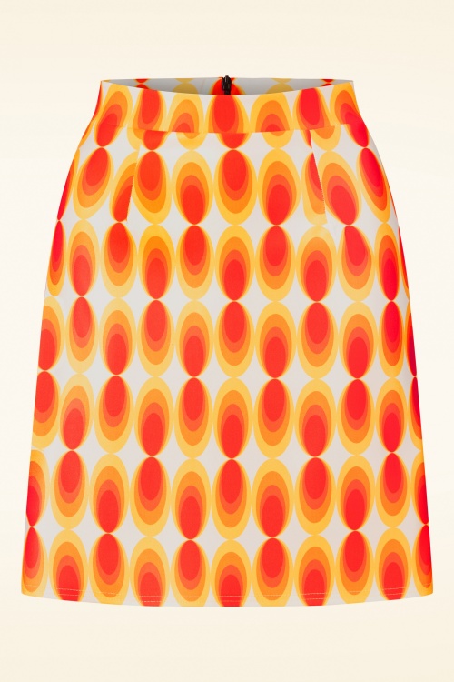 Vintage Chic for Topvintage - Bobby Retro Skirt en Orange et Blanc