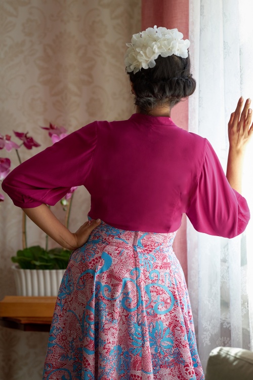 Miss Candyfloss - Uriana Mai lente blouse in fuchsia 2