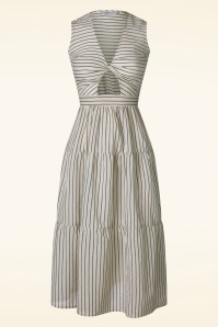 Compania Fantastica - Mira Striped Kleid in Creme