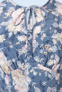 Vixen - Floral Flutter Flare Dress en Bleu 3