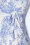 Vintage Chic for Topvintage - Layla floral swing jurk in wit en blauw 4