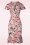 Vintage Chic for Topvintage - Katie pencil jurk met bloemenprint in perzik 2