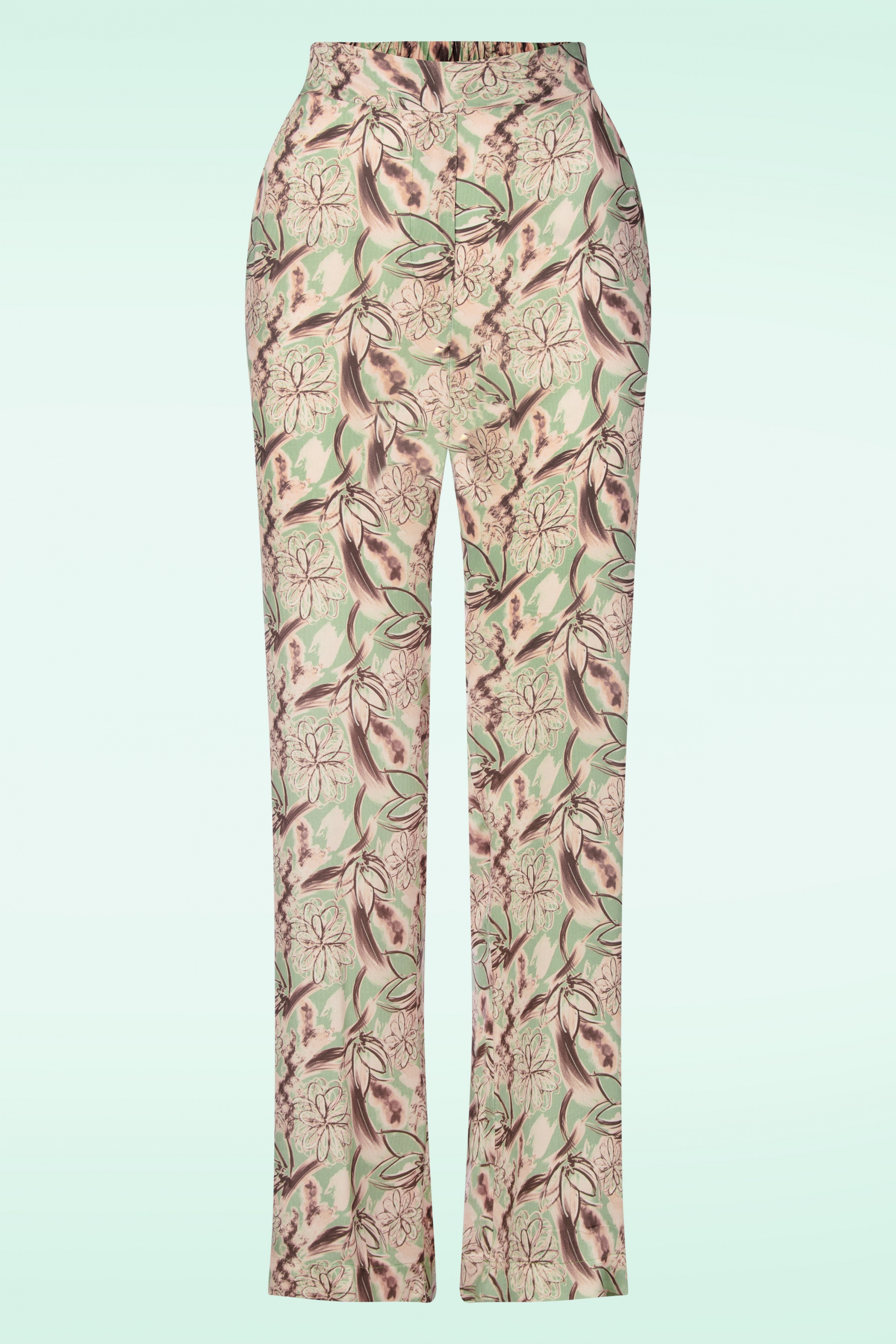 20to - Fiora Floral broek in zacht groen