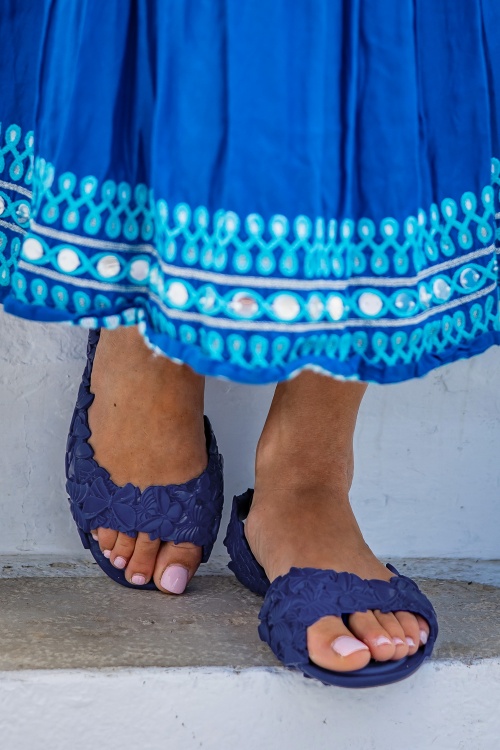 Sunies - Flexi Butterfly flipflop sandalen in blauw