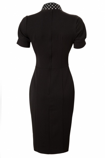 50s Lily black Polkadot pencil dress