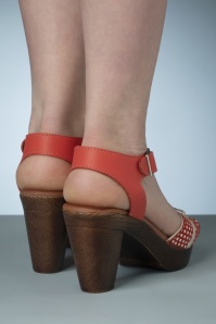 Nemonic - Karina Leather Platform Sandals in Orange 6