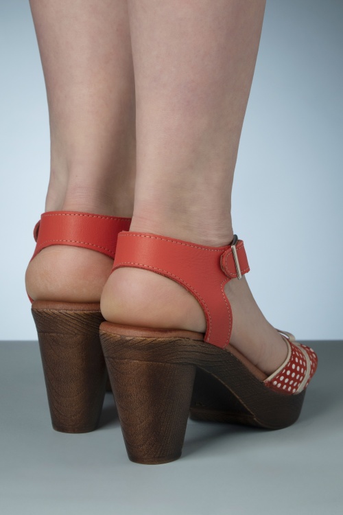 Nemonic - Karina Leather Platform Sandals en Orange 6