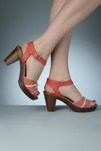 Nemonic - Karina Leather Platform Sandals in Orange 4
