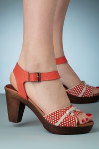 Nemonic - Karina Leather Platform Sandals en Orange