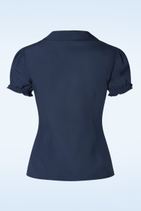 Banned Retro - Jane blouse in marineblauw 2