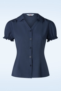 Banned Retro - Jane blouse in marineblauw