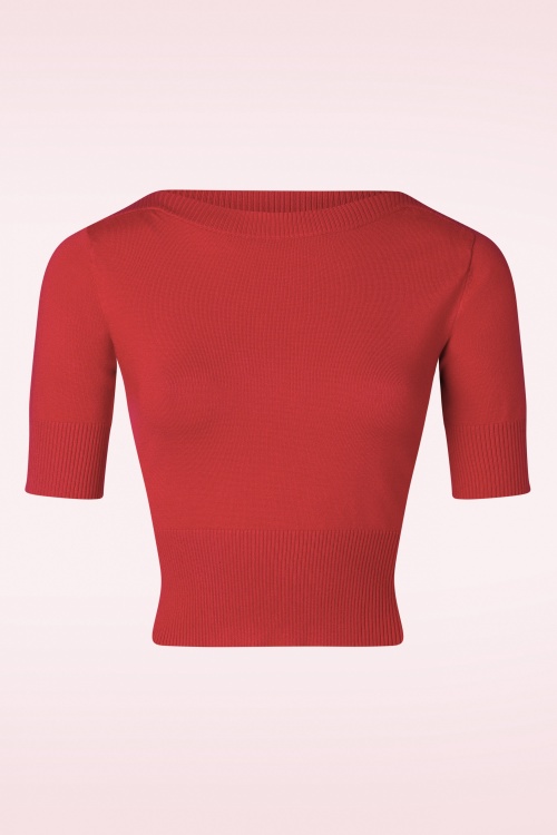 Banned Retro - Verträumter Pullover in Rot