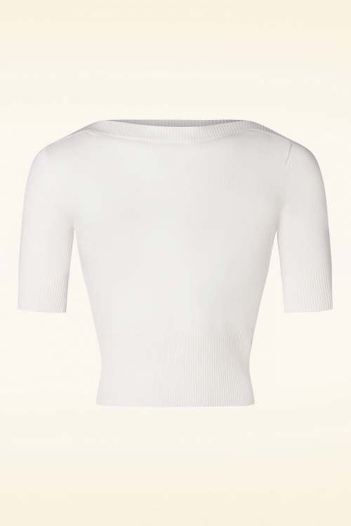 Banned Retro - Verträumter Pullover in Weiß