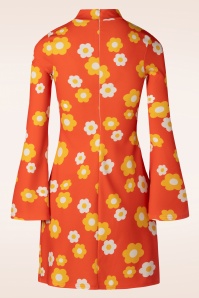Vintage Chic for Topvintage - Izzy bloemen jurk in oranje 2