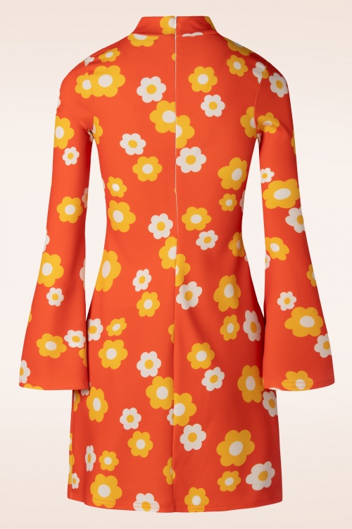 Vintage Chic for Topvintage - Izzy bloemen jurk in oranje 2