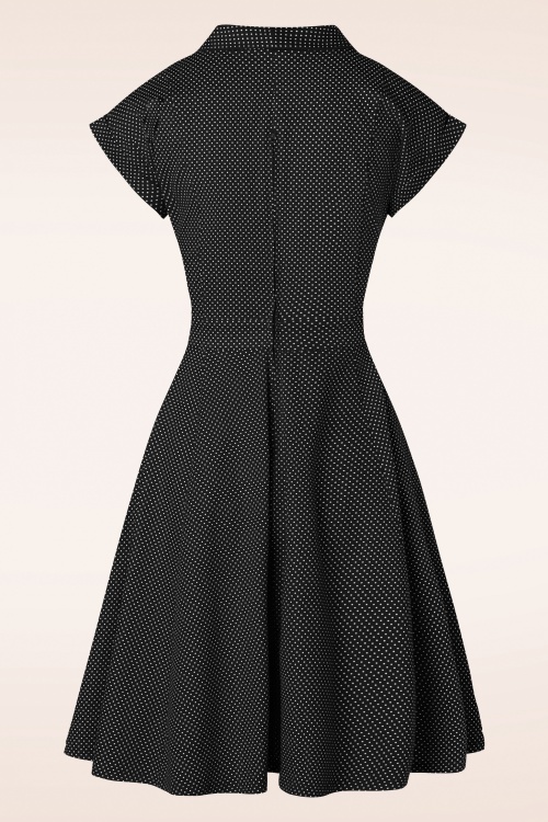 Banned Retro - Polka Dot dans jurk in zwart 3