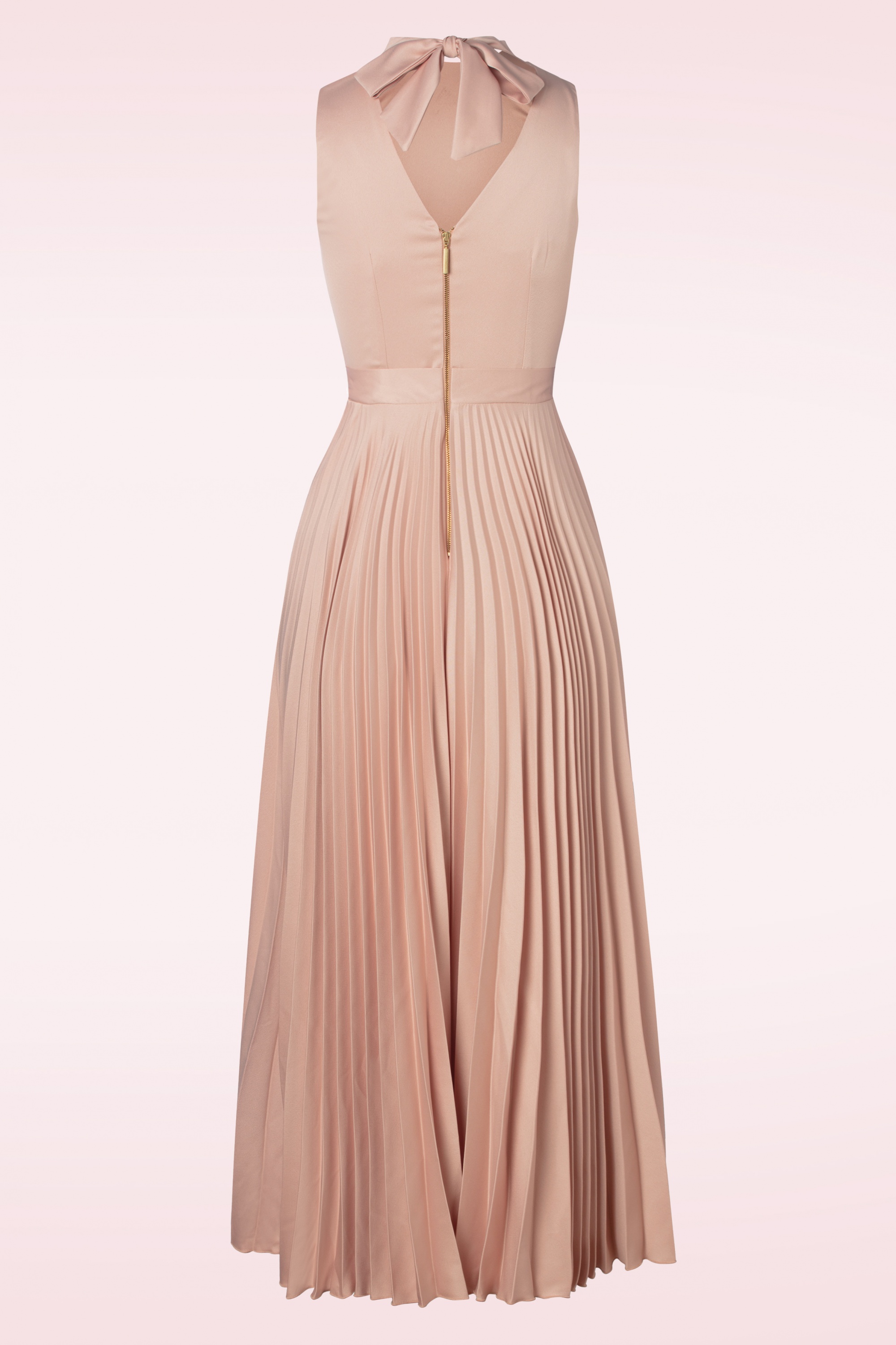 Closet London - Bella geplooide maxi jurk in blush pink 2