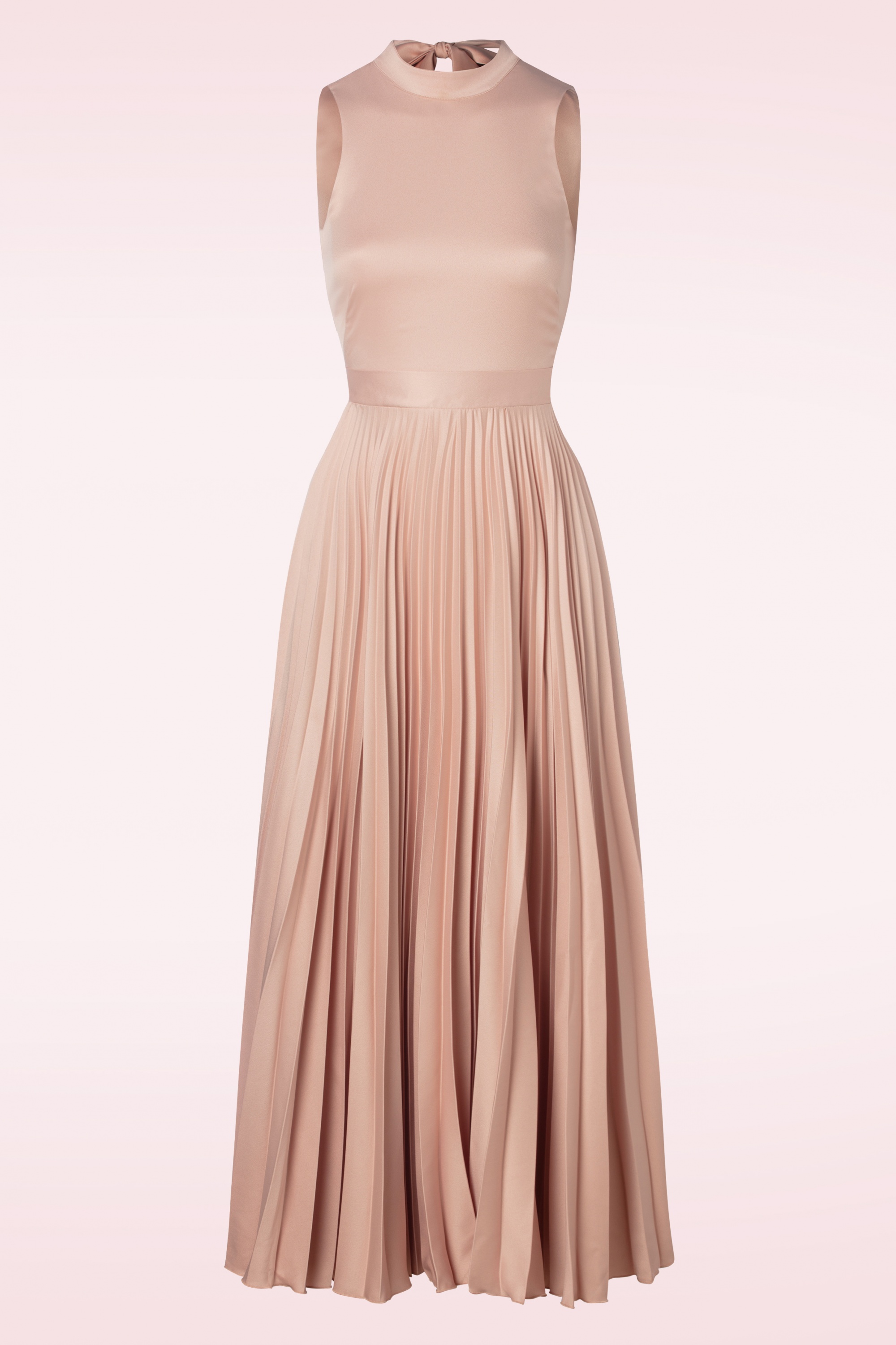 Closet London - Bella geplooide maxi jurk in blush pink